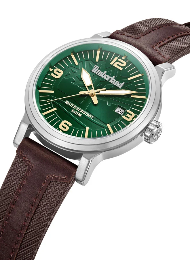 Timberland Men's Westerley  46mm Men's Analog Watch with Brown Leather Strap