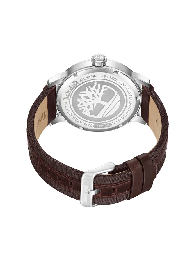 Timberland Men's Westerley  46mm Men's Analog Watch with Brown Leather Strap