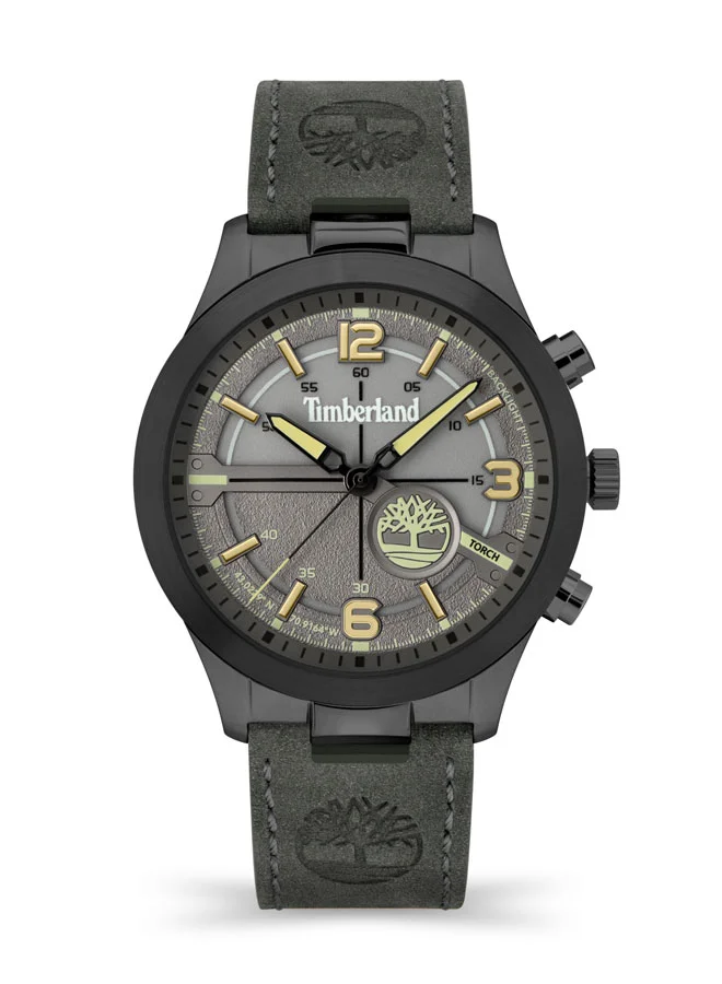 تمبرلاند Sullivan Men's Watch 44mm Analog Grey Dial Black Leather Strap