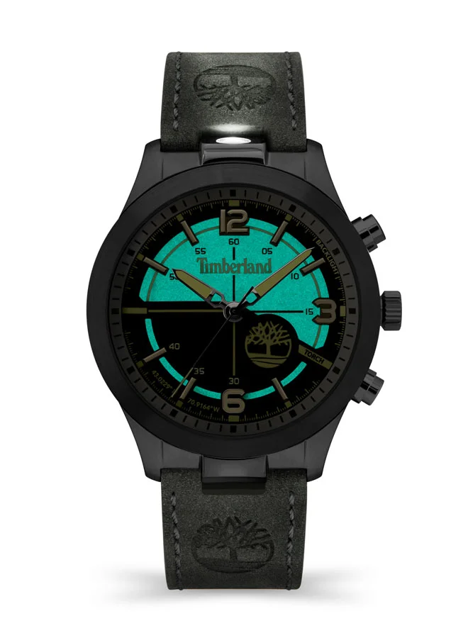 تمبرلاند Sullivan Men's Watch 44mm Analog Grey Dial Black Leather Strap
