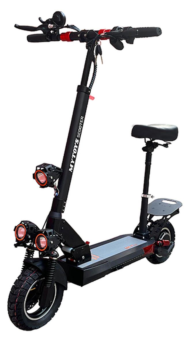 MYTOYS Power Full Motor 750W Electric Scooter 2023 Upgraded Version 55KM/Hr Speed App Controlled 48V 15AH Off-Road Tires , Removeable Comfortable Seat, Super Bright LED 3 Front Lights - Image 1