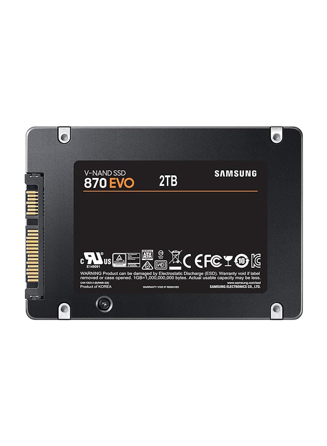 سامسونج 870 EVO 2 تيرابايت 2.5 بوصة SATA III SSD داخلي، سرعة قراءة تصل إلى 560 ميجابايت/ثانية وسرعة كتابة 530 ميجابايت/ثانية، تقنية V-NAND، ذاكرة تخزين مؤقت LPDDR4 سعة 2 جيجابايت، وحدة تحكم MKX، 1.5 ميجابايت في الساعة. MTBF - Image 5