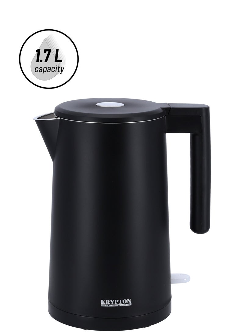 KRYPTON Double Wall Electric Kettle 1.7 L 2200 W KNK6341 Black  - Image 1