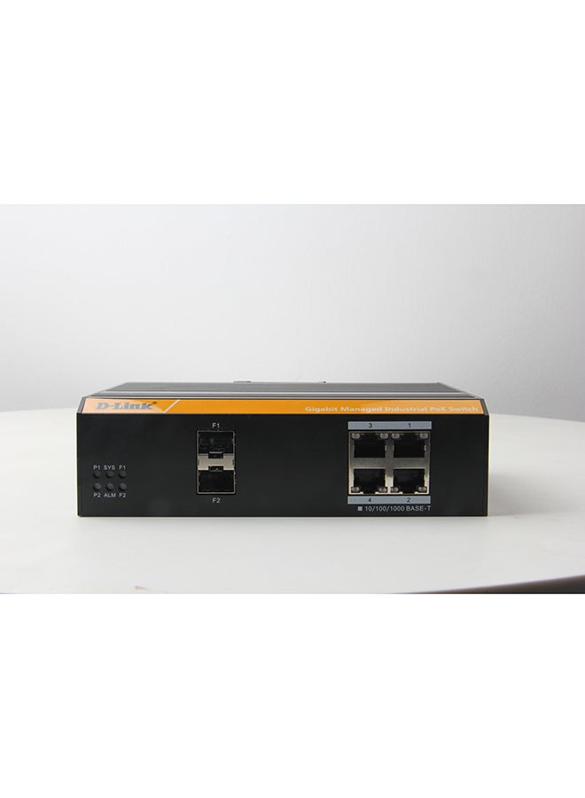 DGS -F3000 SERIES LAYER 2، 4-Port GIGABIT OUTDOOR INDUSTRIAL SWITCH | DGS-F3004P-2S أسود