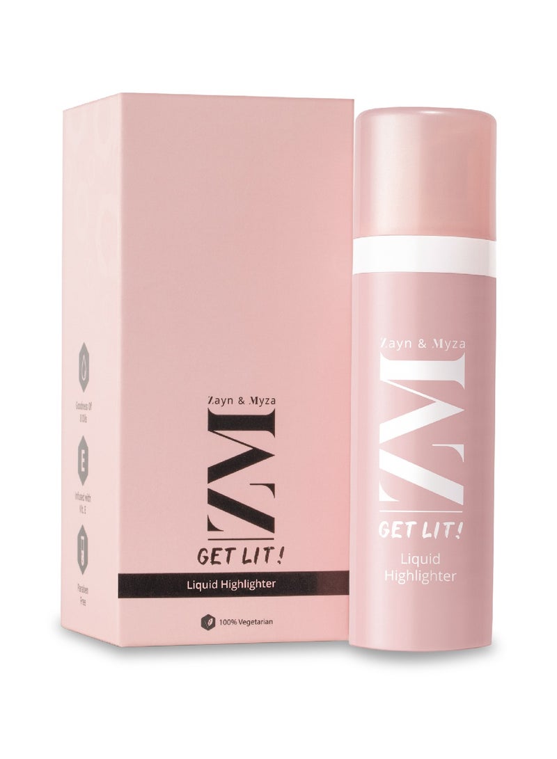 ZM Zayn & Myza Get Lit! Liquid Highlighter Supernova Headline Pink pearl  - Image 3