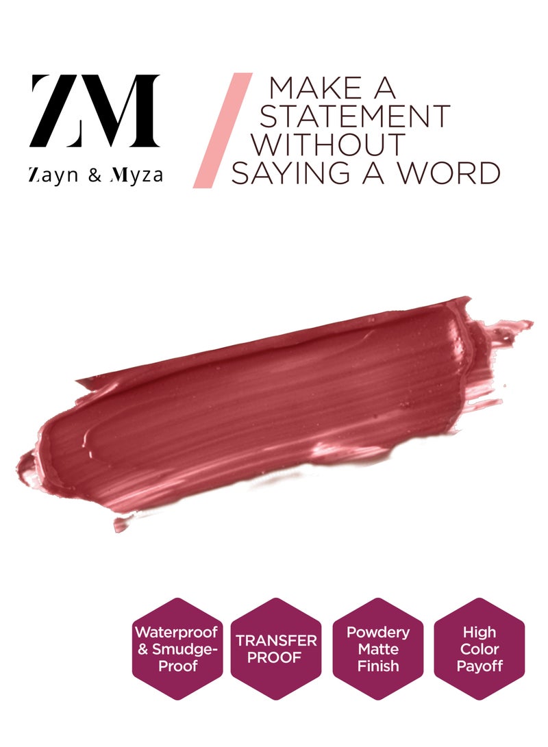 ZM Zayn & Myza - Transfer Proof Power Matte Lip Color Royal Maroon - Image 1
