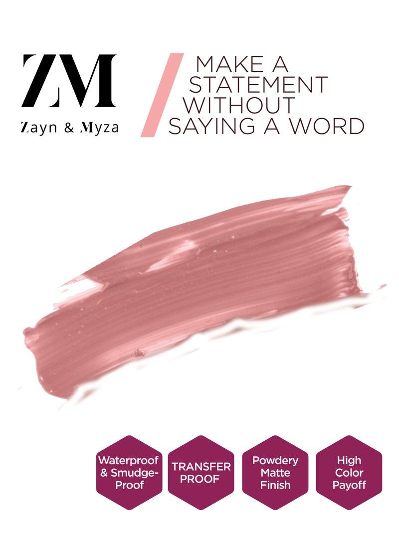 ZM Zayn & Myza - Transfer-Proof Power Matte Lip Colour Rose Pink - Image 1