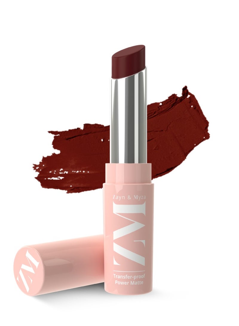 ZM Zayn & Myza - Transfer-Proof Power Matte Lipstick, 3.2 g Burgundy Bliss - Image 1