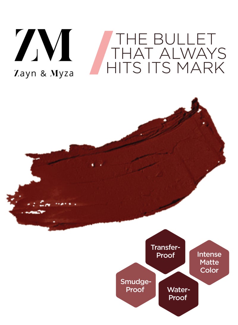ZM Zayn & Myza - Transfer-Proof Power Matte Lipstick, 3.2 g Burgundy Bliss - Image 1
