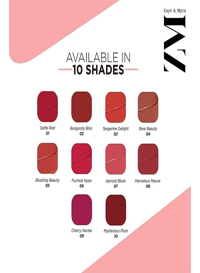ZM Zayn & Myza - Transfer-Proof Power Matte Lipstick, 3.2 g Burgundy Bliss - Image 1