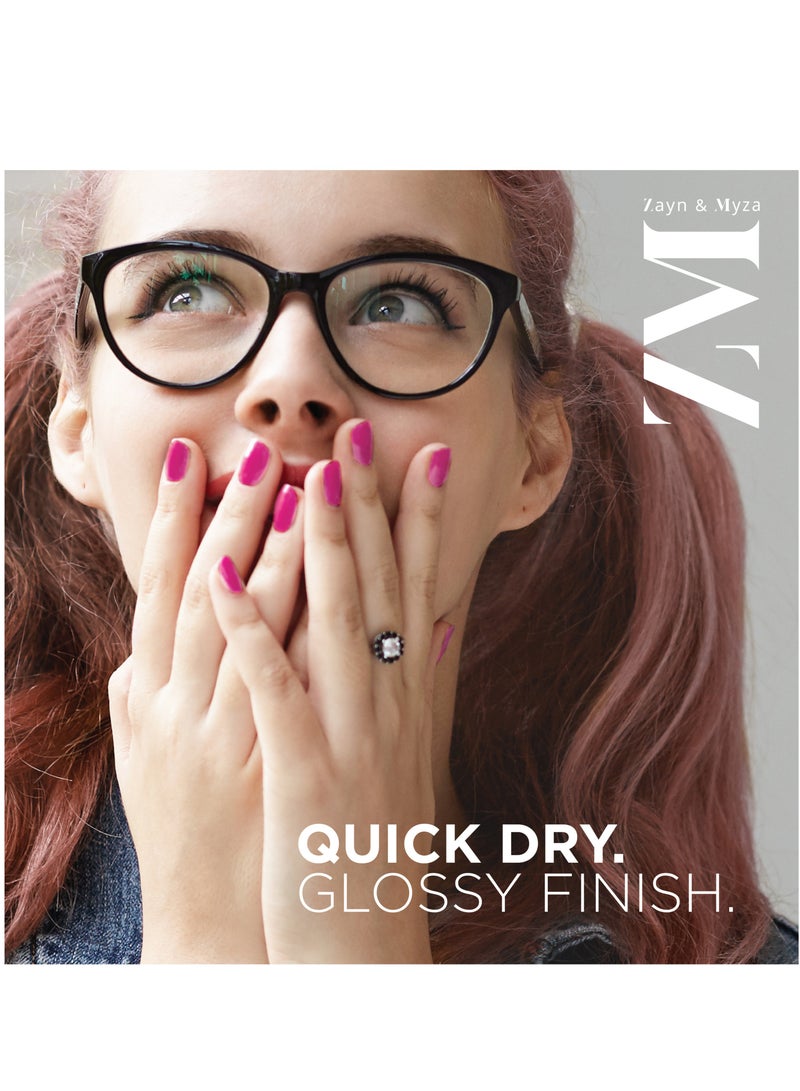 ZM Zayn & Myza Breathable Nail Enamel With Raspberry & Almond Oil - Fast Drying, 6 ml Pink Popsicle  - Image 3