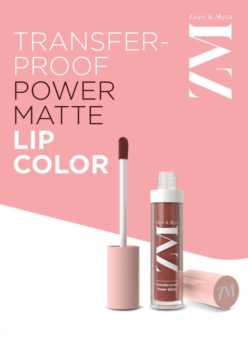 ZM Zayn & Myza - Transfer Proof Power Matte Lip Colour Wooed By Nude - Image 1