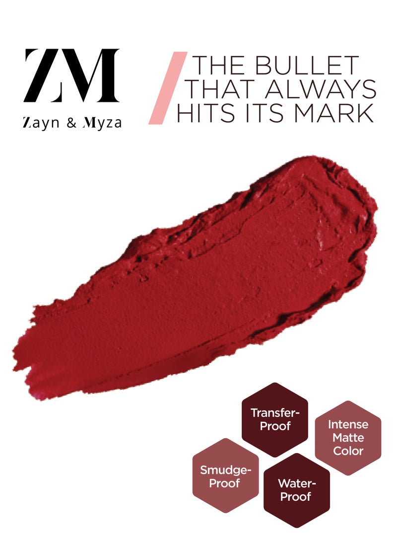ZM Zayn & Myza - Transfer-Proof Power Matte Lipstick, 3.2 gm Selfie Red - Image 1