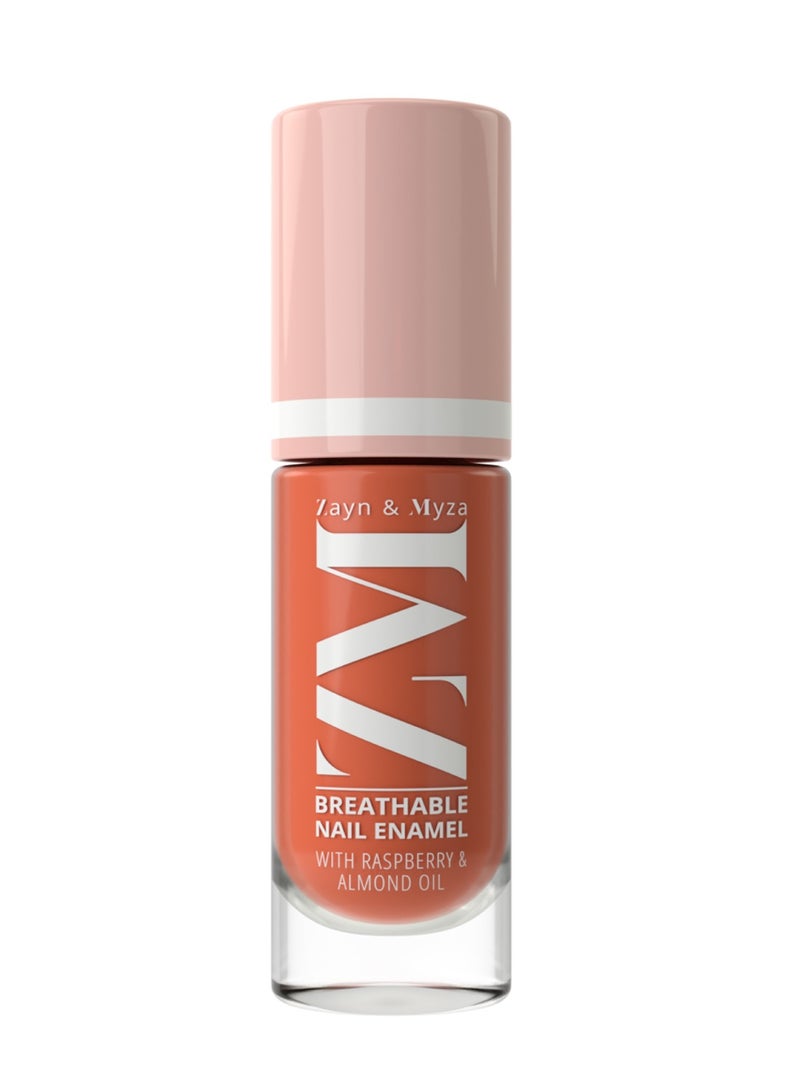 ZM Zayn & Myza Breathable Nail Enamel With Raspberry & Almond Oil Fast Drying, 6 ml Apricot Mousse  - Image 1