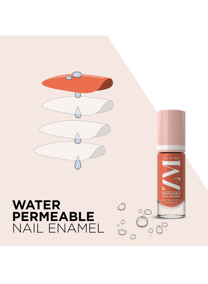 ZM Zayn & Myza Breathable Nail Enamel With Raspberry & Almond Oil Fast Drying, 6 ml Apricot Mousse  - Image 4