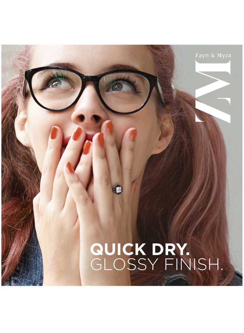 ZM Zayn & Myza Breathable Nail Enamel With Raspberry & Almond Oil Fast Drying, 6 ml Apricot Mousse  - Image 3