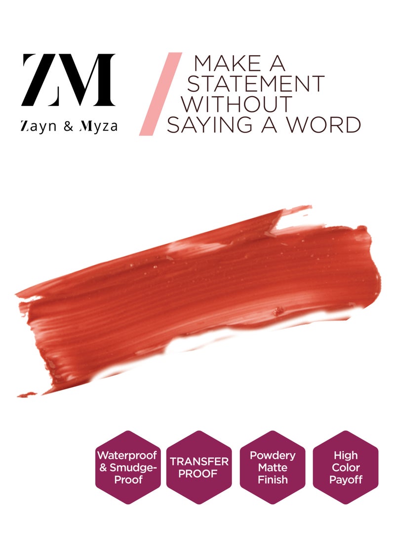 ZM Zayn & Myza - Transfer Proof Power Matte Lip Colour Candid Coral - Image 1
