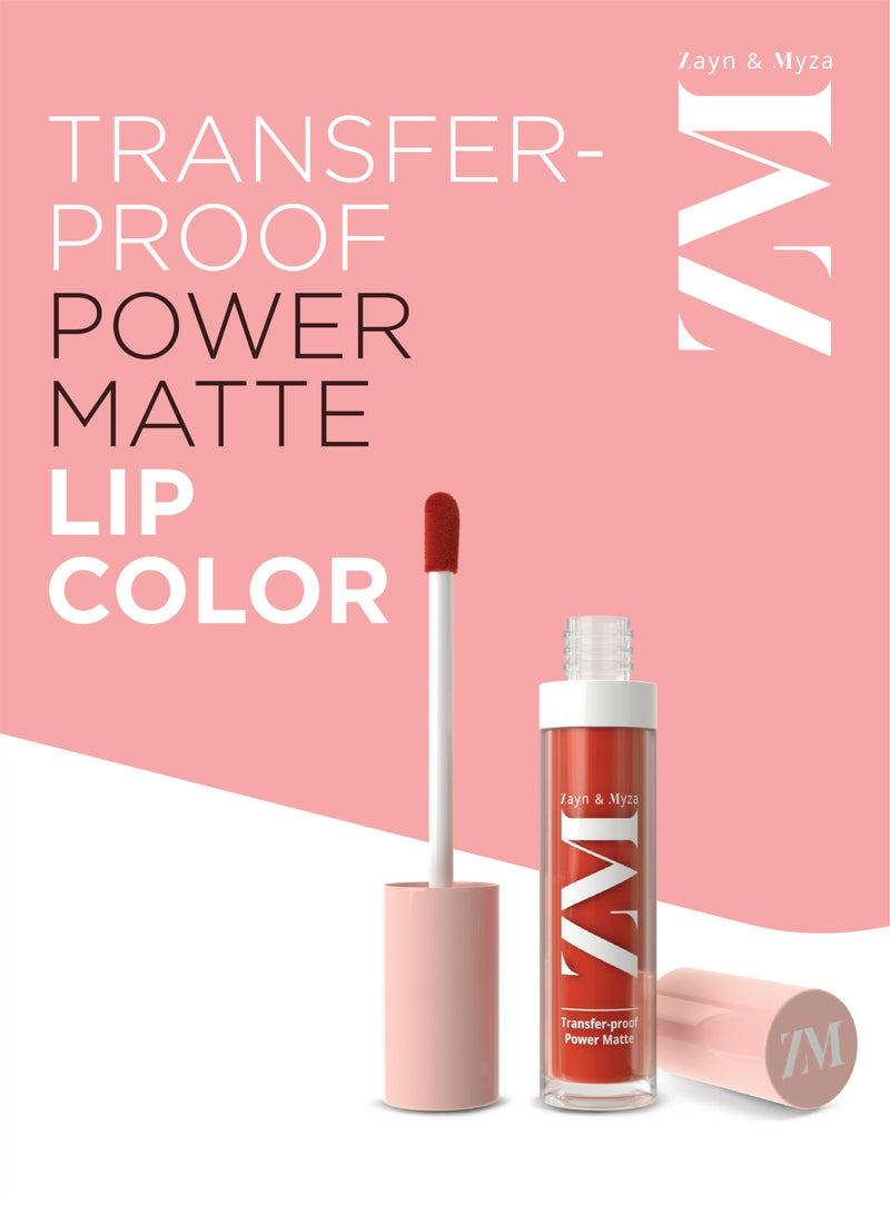 ZM Zayn & Myza - Transfer Proof Power Matte Lip Colour Candid Coral - Image 1