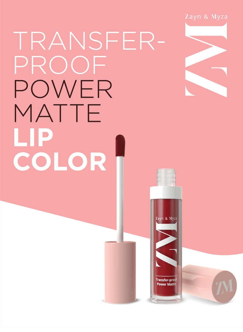 ZM Zayn & Myza - Transfer-Proof Power Matte Lip Colour Power Red - Image 1