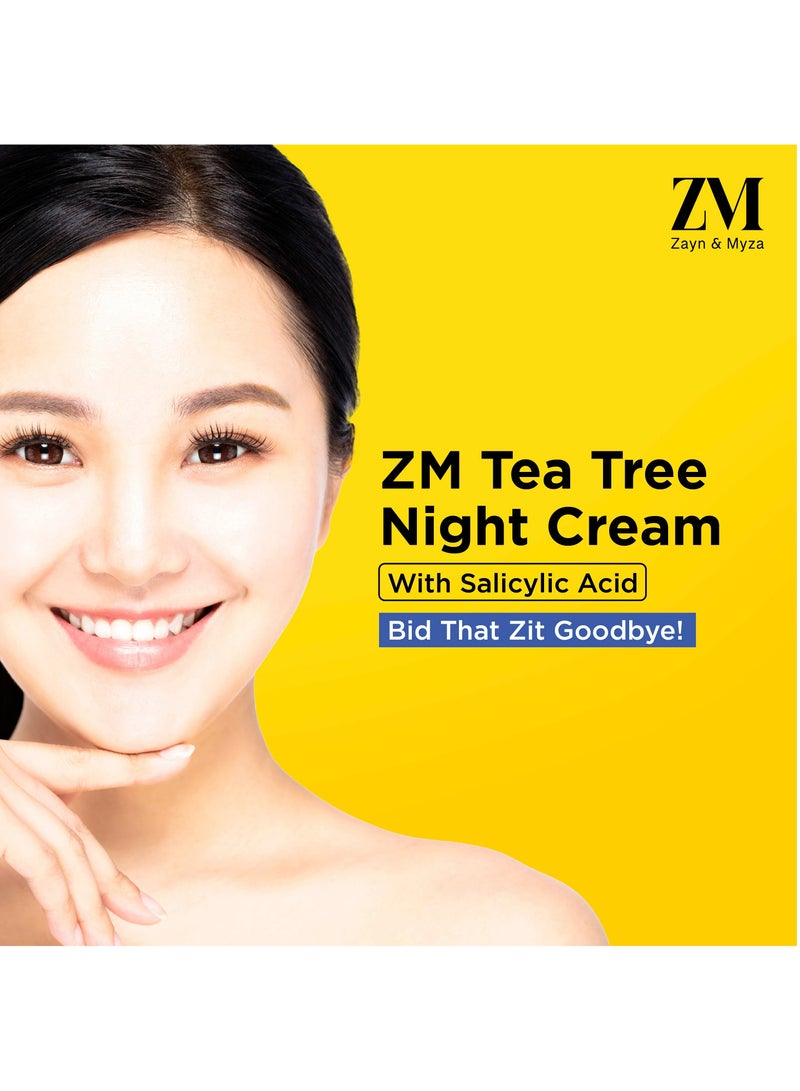 Tea Tree Night Cream with Niacinamide Unclog Pores and Dark Spots for Acne Pimple Prone Skin 50gm White 50grams - pnsku/N70021665V/45/_/1708589350/1be3405d-77e8-47dc-a343-70a7a4ecdf73