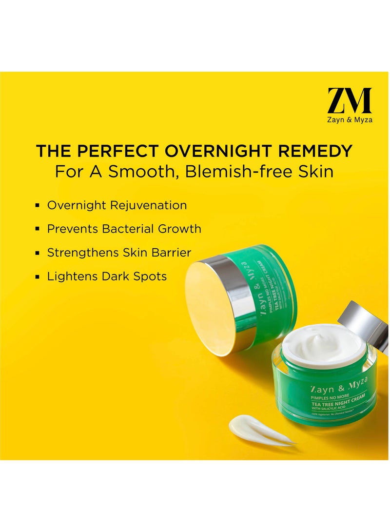 Tea Tree Night Cream with Niacinamide Unclog Pores and Dark Spots for Acne Pimple Prone Skin 50gm White 50grams - pnsku/N70021665V/45/_/1708589352/b96a5f1b-e0b4-40f4-bf2c-78bd6de63980