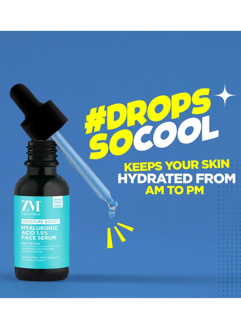 ZM Zayn & Myza - Hyaluronic Acid 1.5%  24k Gold face serum Skin hydration with brightness For Oily, Combination, Normal & Dry skin - Image 1