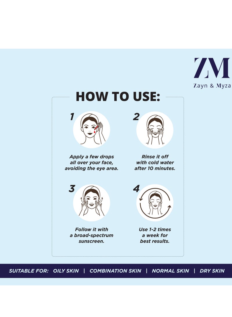 ZM Zayn & Myza Aha Skin Fruit Aha 10% Face Serum With Ceramide For Beginners Exfoliating Serum 30ml  - Image 5