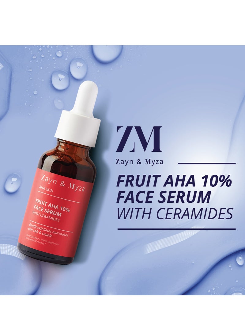 ZM Zayn & Myza Aha Skin Fruit Aha 10% Face Serum With Ceramide For Beginners Exfoliating Serum 30ml  - Image 2
