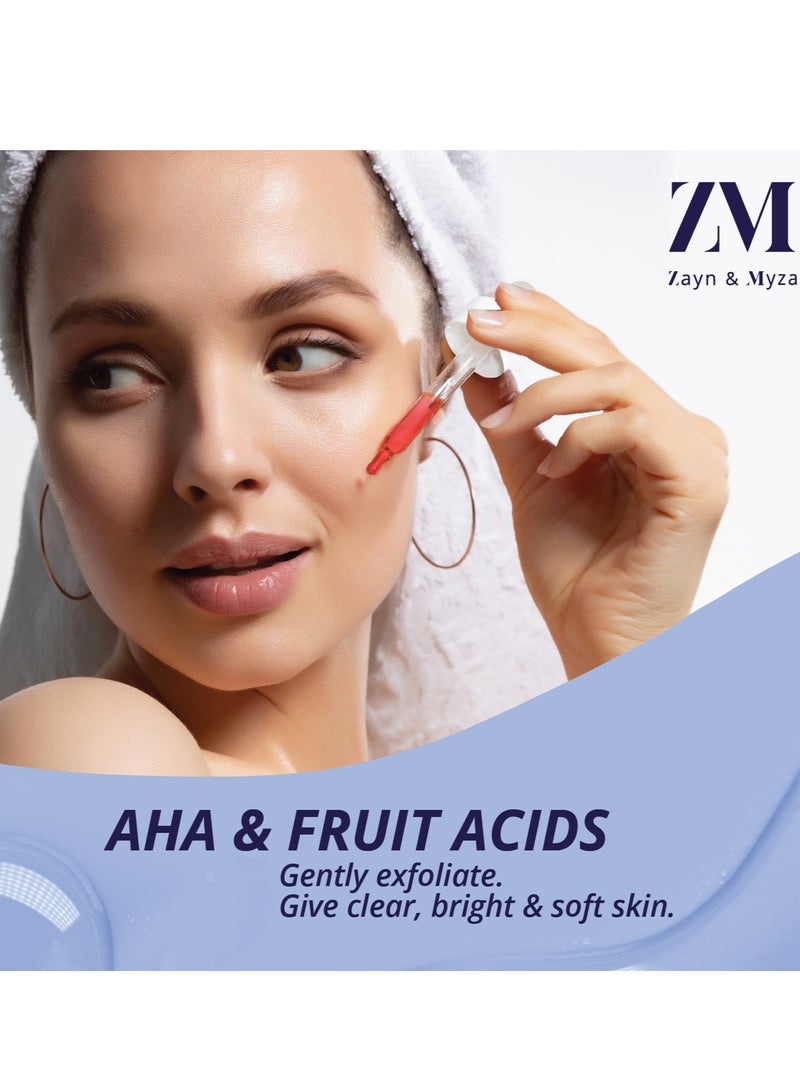 ZM Zayn & Myza Aha Skin Fruit Aha 10% Face Serum With Ceramide For Beginners Exfoliating Serum 30ml  - Image 3