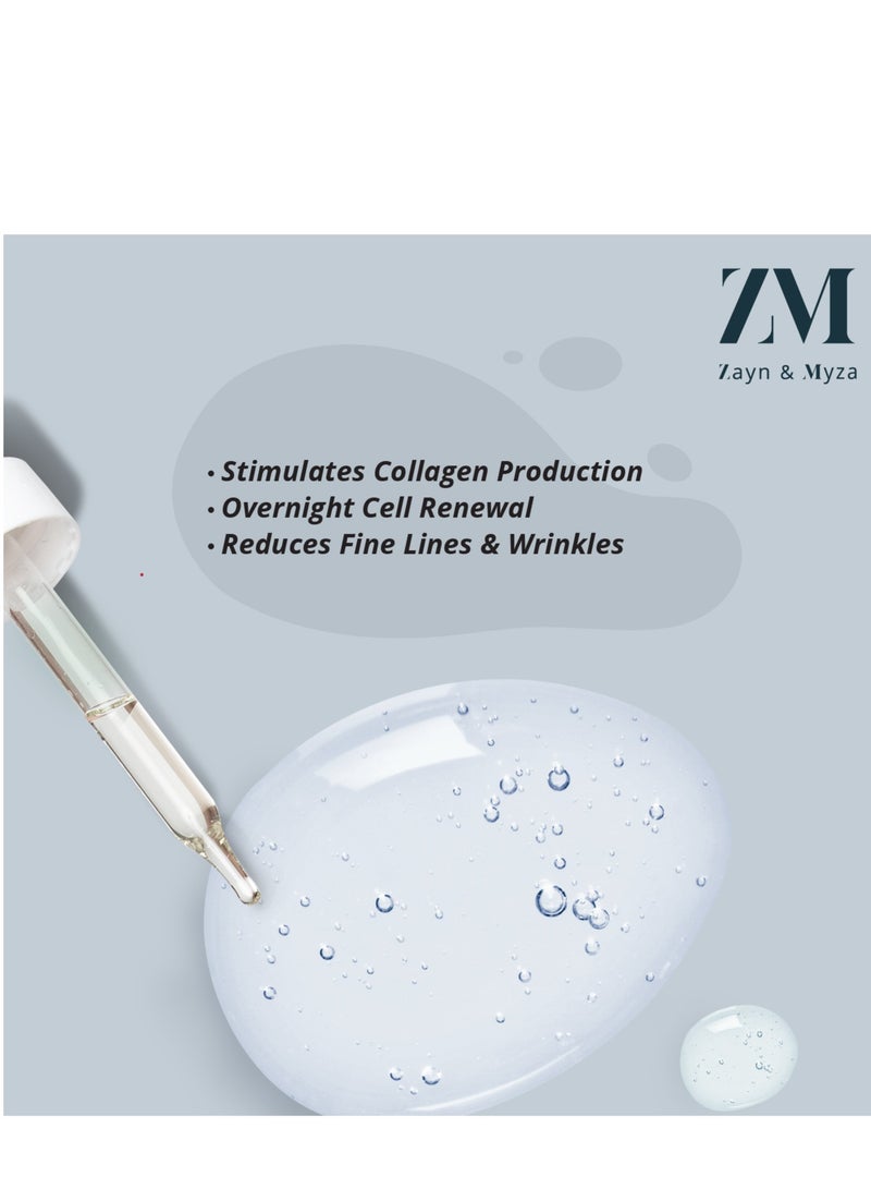 ZM Zayn & Myza Retinol Face Serum Anti-ageing formula Collagen Production Rosehip Extracts 30ml  - Image 5