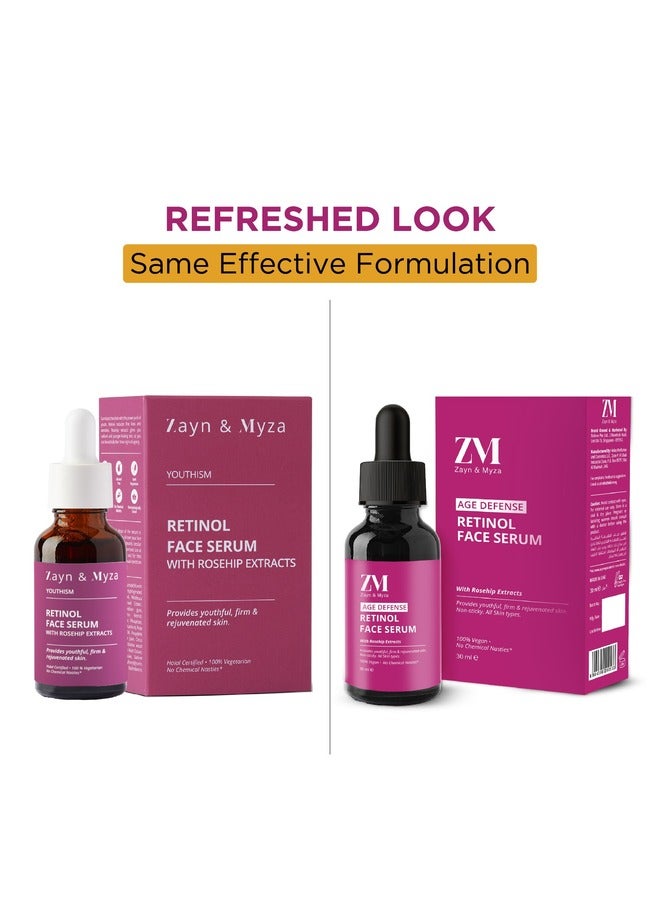 ZM Zayn & Myza Retinol Face Serum Anti-ageing formula Collagen Production Rosehip Extracts 30ml  - Image 1