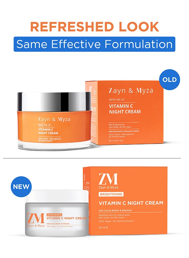 ZM Zayn & Myza Brite Me Up Vitamin C Night Cream Overnight Hydration  - Image 2