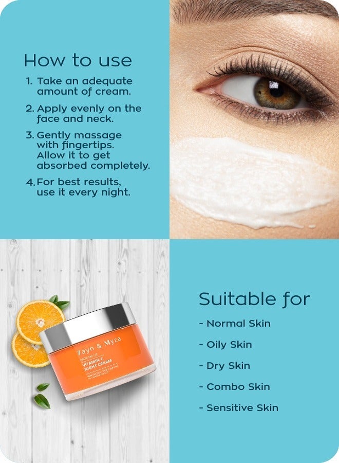 ZM Zayn & Myza Brite Me Up Vitamin C Night Cream Overnight Hydration  - Image 5