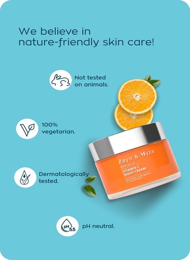 ZM Zayn & Myza Brite Me Up Vitamin C Night Cream Overnight Hydration  - Image 4