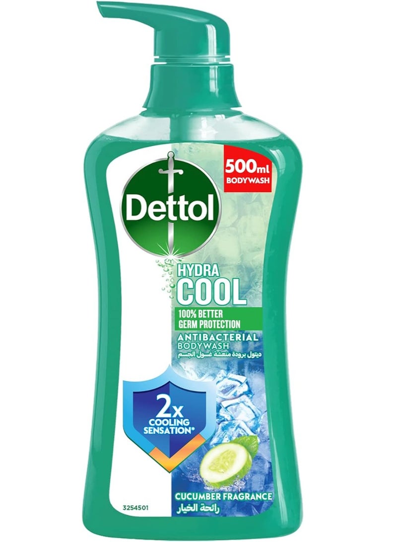 ديتول جل استحمام ديتول هيدرا كول وغسول الجسم، برائحة الخيار والمنثول الجليدي لحماية فعالة من الجراثيم والنظافة الشخصية 500ملليلتر - Image 1