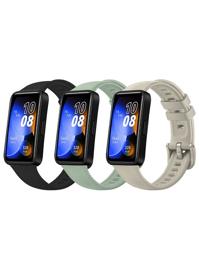 MARGOUN 3 Pieces Replacement Silicone Band for Huawei Band 8 and 9 Watch Band for Men Women - Sport Strap Band Lightweight Band Multicolour - Image 2