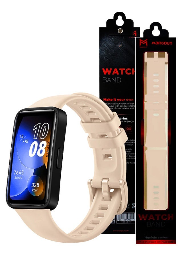 MARGOUN Replacement Silicone Band for Huawei Band 8 and 9 Watch Band for Men Women - Sport Strap Band Lightweight Band Pink - Image 5