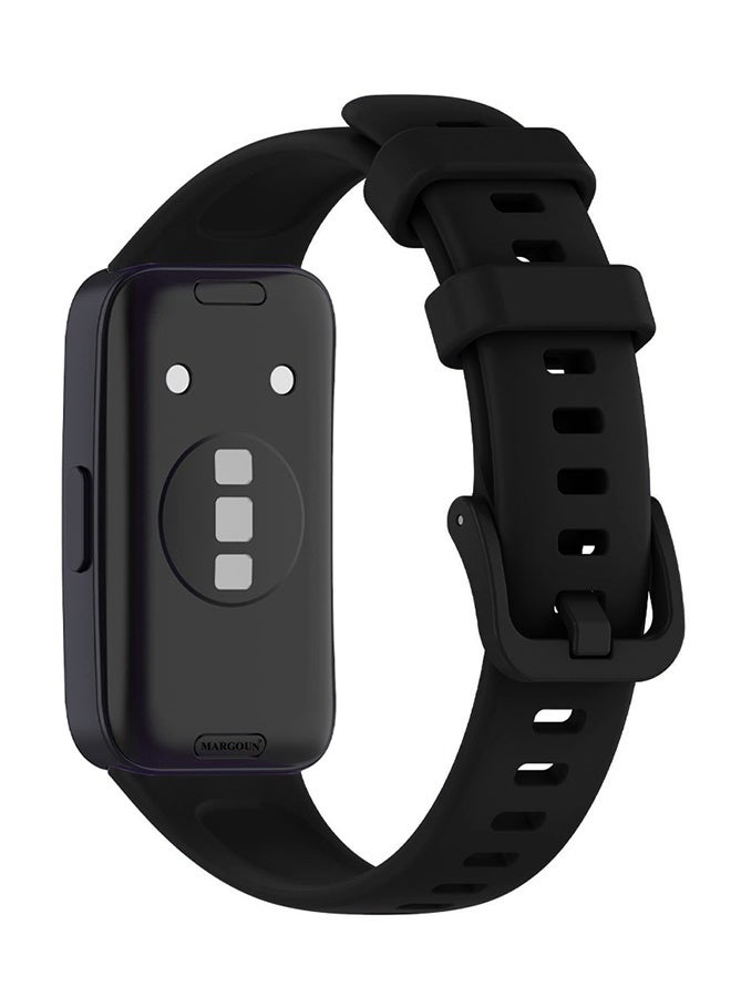 MARGOUN Replacement Silicone Band for Huawei Band 8 and 9 Watch Band for Men Women - Sport Strap Band Lightweight Band Black - Image 4