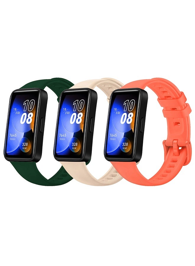 MARGOUN 3 Pieces Replacement Silicone Band for Huawei Band 8 and 9 Watch Band for Men Women - Sport Strap Band Lightweight Band Multicolour - Image 2