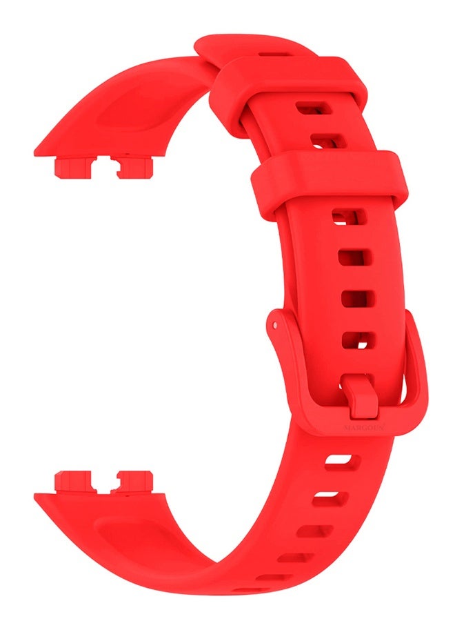 MARGOUN Replacement Silicone Band for Huawei Band 8 and 9 Watch Band for Men Women - Sport Strap Band Lightweight Band Red - Image 3