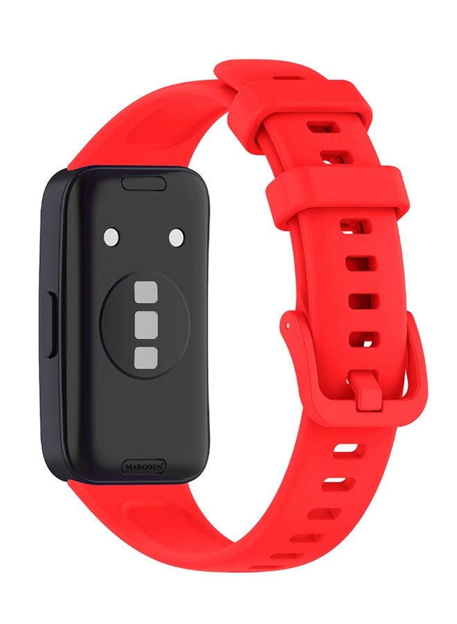 MARGOUN Replacement Silicone Band for Huawei Band 8 and 9 Watch Band for Men Women - Sport Strap Band Lightweight Band Red - Image 4