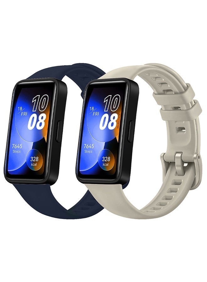 MARGOUN 2Pieces Replacement Silicone Band for Huawei Band 8 and 9 Watch Band for Men Women - Sport Strap Band Lightweight Band Multicolour - Image 2