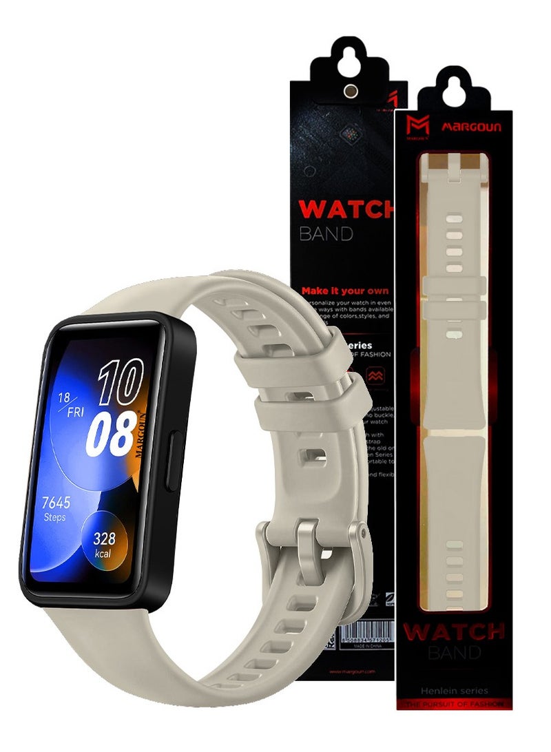 MARGOUN Huawei Band 8 Watch Band For Men Women Sport Watch Strap Lightweight Silicone Replacement Band Grey - Image 4