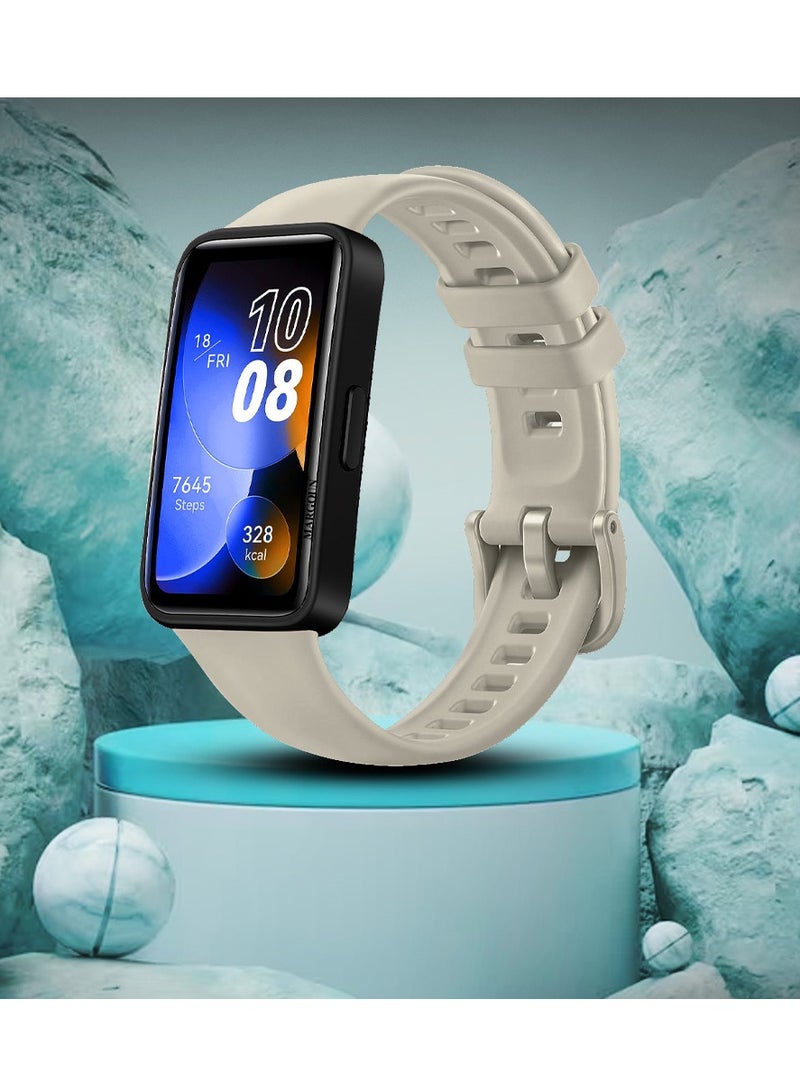 MARGOUN Huawei Band 8 Watch Band For Men Women Sport Watch Strap Lightweight Silicone Replacement Band Grey - Image 3