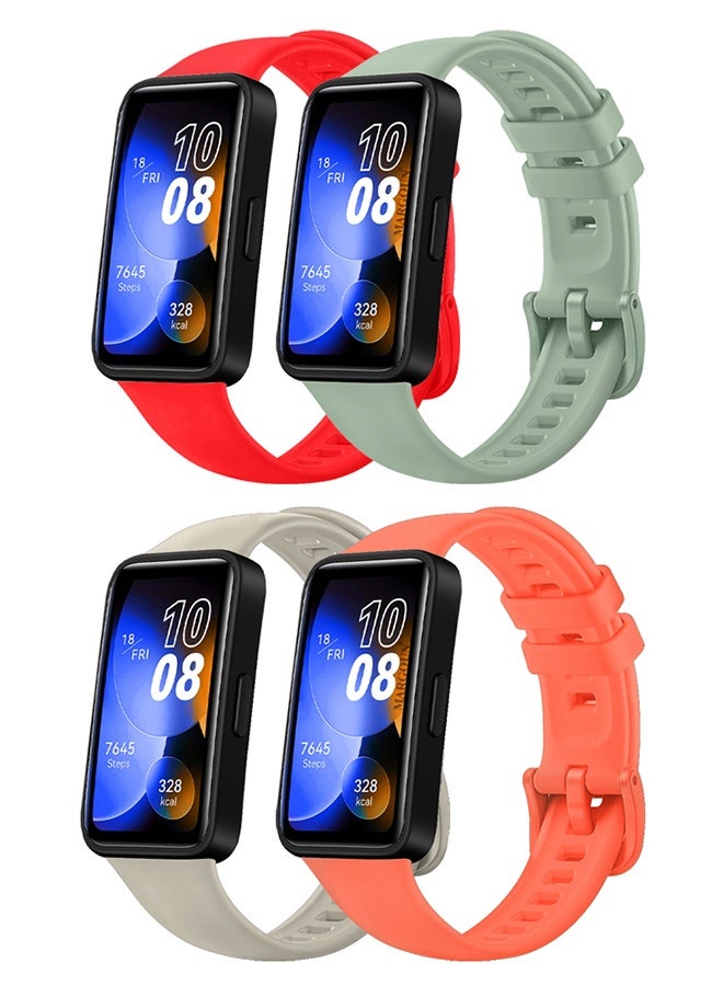 MARGOUN 4 Pieces Replacement Silicone Band for Huawei Band 8 and 9 Watch Band for Men Women - Sport Strap Band Lightweight Band Multicolour - Image 2