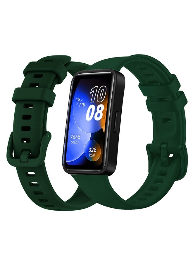 MARGOUN Replacement Silicone Band for Huawei Band 8 and 9 Watch Band for Men Women - Sport Strap Band Lightweight Band Green - Image 2