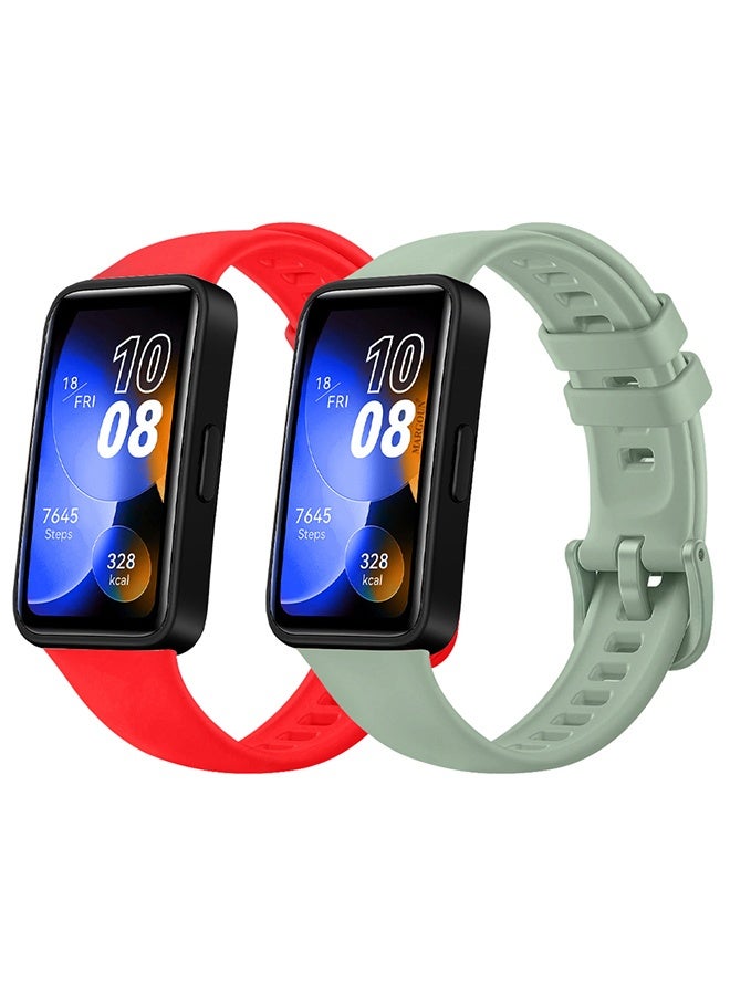 MARGOUN 2Pieces Replacement Silicone Band for Huawei Band 8 and 9 Watch Band for Men Women - Sport Strap Band Lightweight Band Multicolour - Image 2