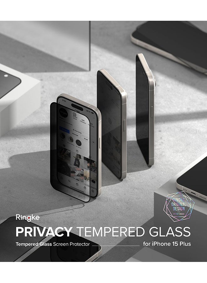 Ringke Privacy Glass Anti-Spy Compatible With iPhone 15 Plus Screen Protector Full-Coverage Tempered Guard With Installation Jig Clear - Image 3