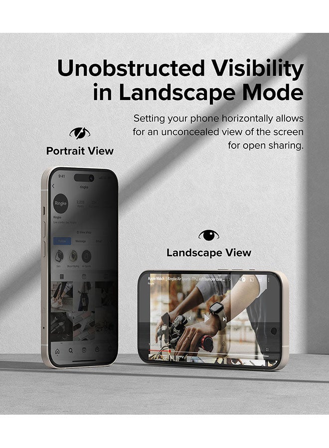 Ringke Privacy Glass Anti-Spy Compatible With iPhone 15 Plus Screen Protector Full-Coverage Tempered Guard With Installation Jig Clear - Image 5