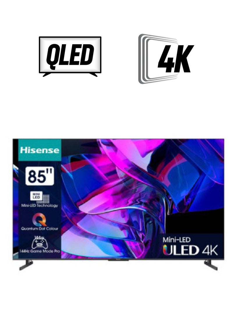 هايسنس تلفزيون جوجل الذكي 85 بوصة U7 LED ULED 4K UHD (85U7K، موديل 2023) - QLED، 144 هرتز، Dolby Vision IQ، وضع الألعاب الاحترافي، متوافق مع Alexa 85U7K أسود  - Image 1
